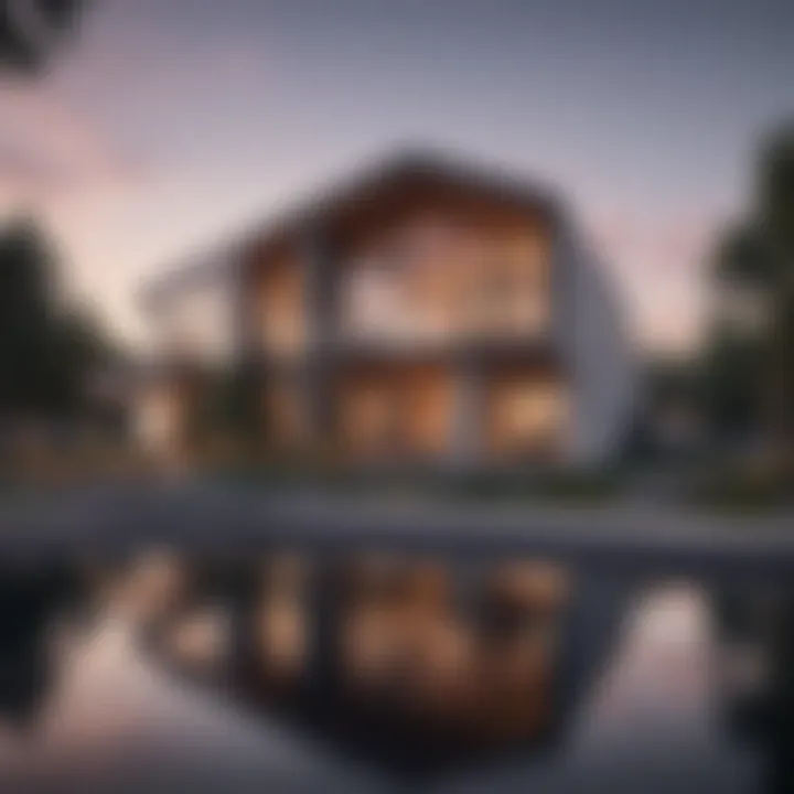 Modern architectural design of a new construction home