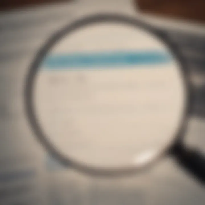 Illustration of a magnifying glass on a credit report