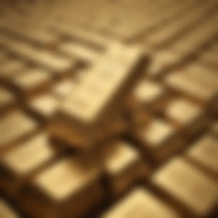 A close-up view of gold bars stacked, symbolizing wealth and investment