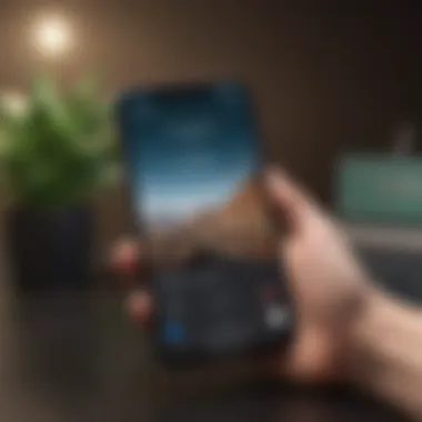 Innovative Banking at Your Fingertips A modern bank app showcasing remote deposit features on a smartphone screen