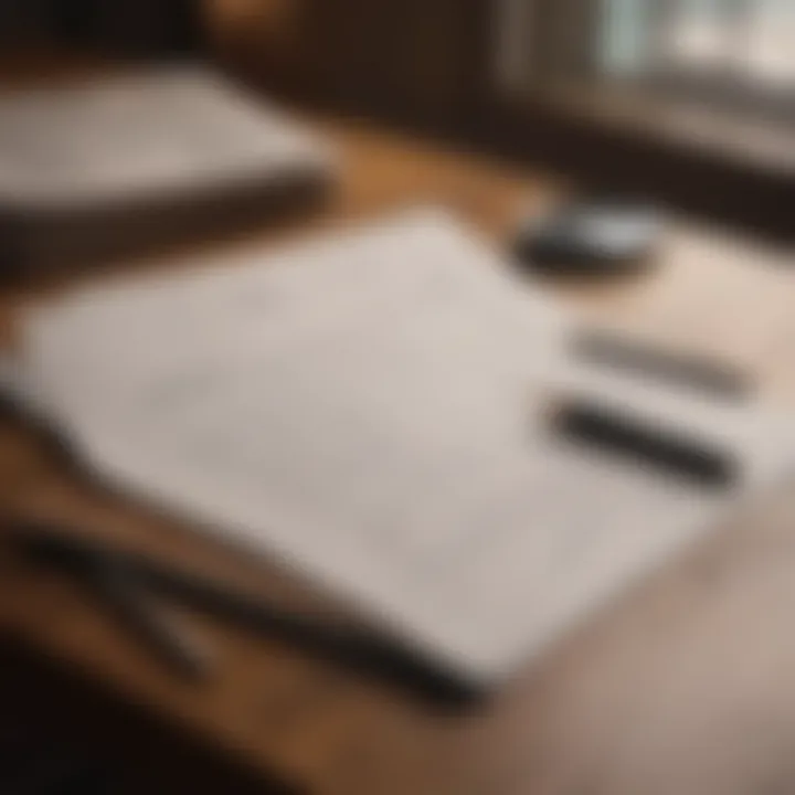 Legal documents and a pen on a wooden table