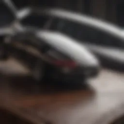 Luxury car key on a leather background