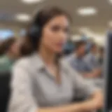 IRS call center representative assisting a client