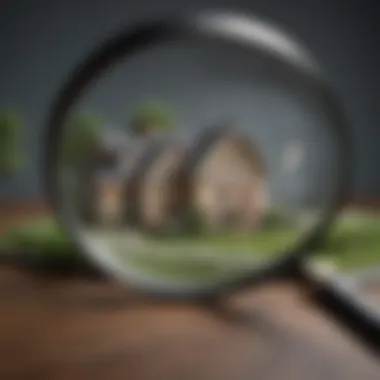 House with a magnifying glass focusing on reverse mortgage terms