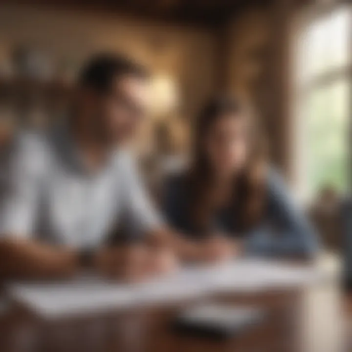 Confused couple analyzing paperwork