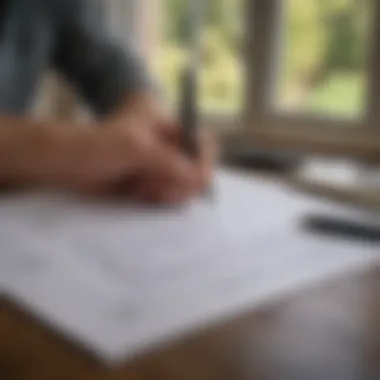 Homeowner reviewing plans with a pen and notebook