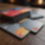 A variety of credit cards laid out on a table