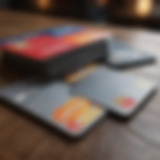 A variety of credit cards laid out on a table