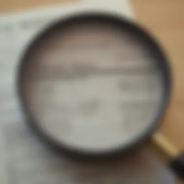 Illustration of a magnifying glass focusing on tax documents