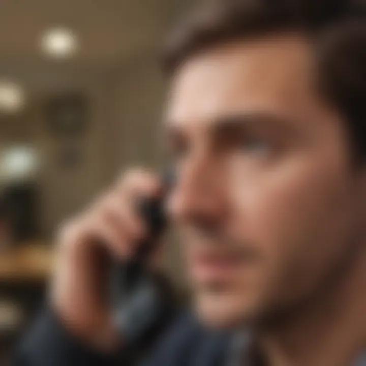 Illustration of a person talking on the phone with a creditor