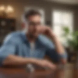 A thoughtful individual contemplating financial options for home buying
