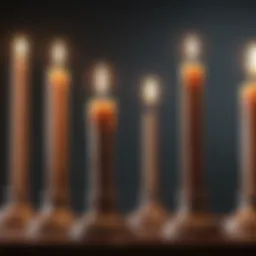 An illustration of candlestick charts representing market trends