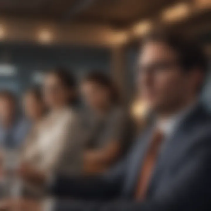 A diverse group of professionals collaborating online.