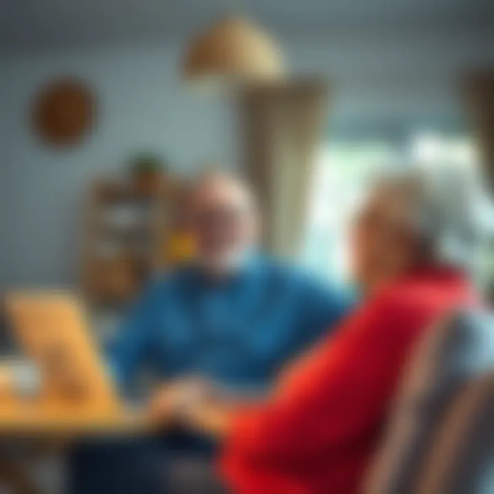 Seniors enjoying leisure while balancing work and life at home