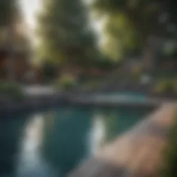 A serene backyard showcasing a newly installed pool