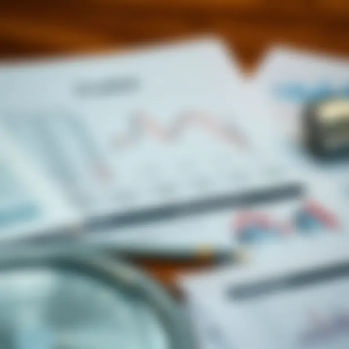 Illustration of financial documents and charts related to pink sheet stocks