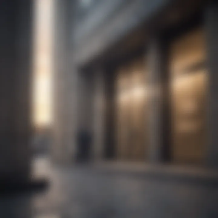 A close-up of a modern bank building reflecting trust and security