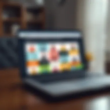 Diverse Online Employment Opportunities Variety of online job options displayed on a laptop screen