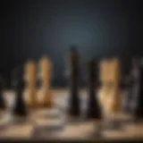 Abstract concept of financial strategy with chess pieces