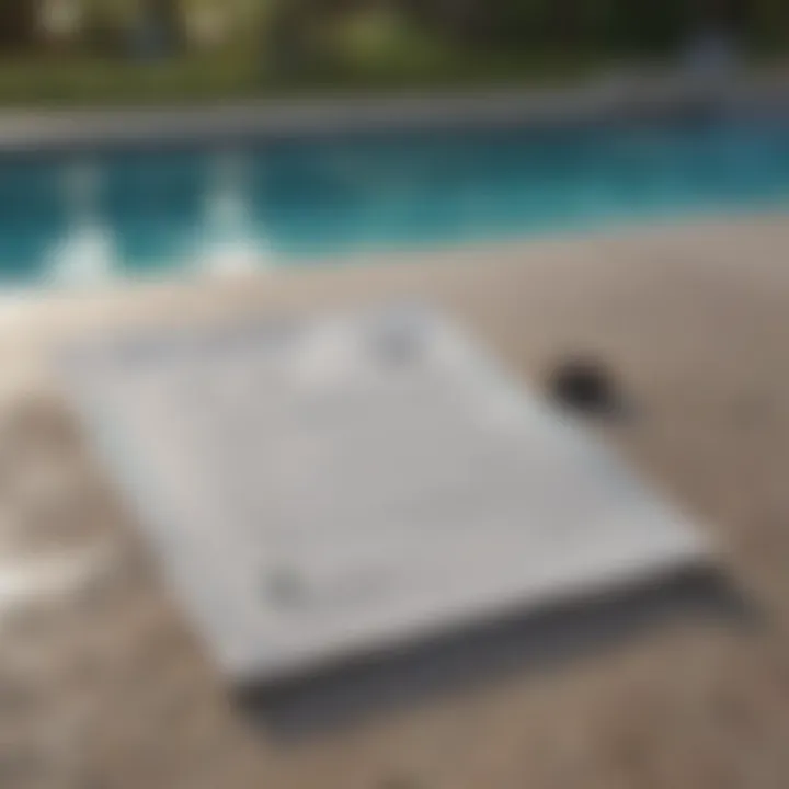 Detailed view of financing documents for pool installation