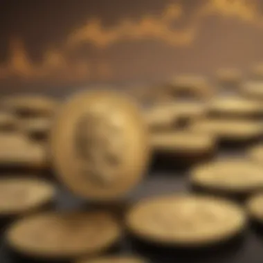 Gold Coin Price Fluctuations Infographic An infographic representing the fluctuations in gold coin prices over the decades, highlighting economic events.
