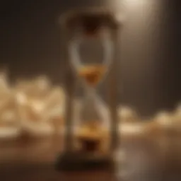 Golden hourglass representing time concept
