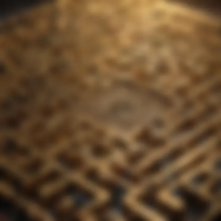 Abstract gold maze symbolizing market complexities