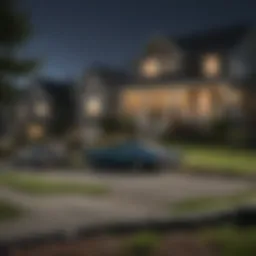 An overview of a suburban neighborhood affected by foreclosure