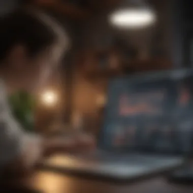 Understanding Market Trends A person analyzing market trends on a laptop