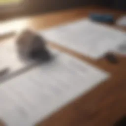 Illustration of homeowners insurance policy documents spread out on a table