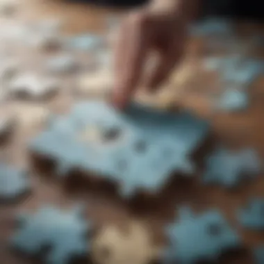 Visual metaphor of a puzzle coming together