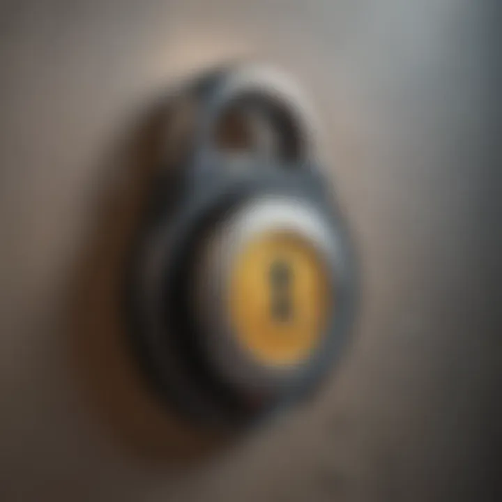 A secure digital lock symbolizing credit protection