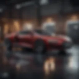 Luxury car on display