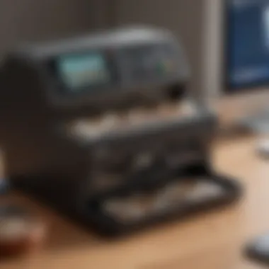 User-friendly interface of the Magnif Coin Sorter displayed on a desk