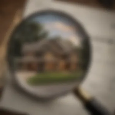 Magnifying glass analyzing property tax regulations in Texas