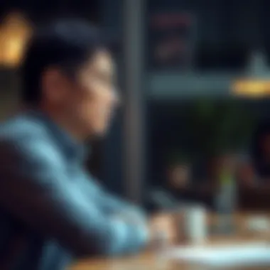 Contemplating Financial Goals A thoughtful individual reflecting on their financial goals