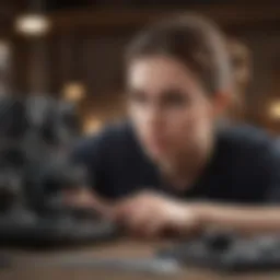A student focused on solving engineering problems in a study environment