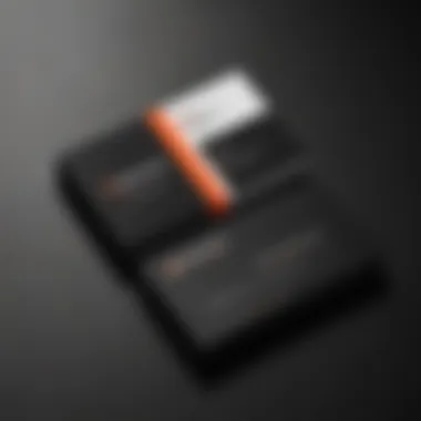 Minimalist black and white business card with a pop of color