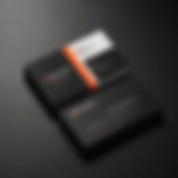 Minimalist black and white business card with a pop of color