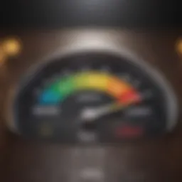 A symbolic representation of a credit score scale highlighting 600