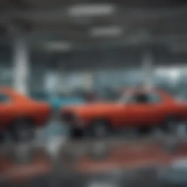 Visual representation of trade-in process at a dealership