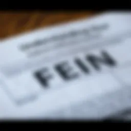 A close-up view of a Federal Employer Identification Number document