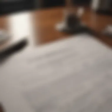 Detailed Business Ownership Contract A close-up of a business ownership contract document on a desk