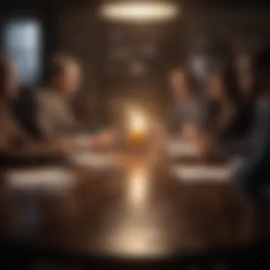 Collaboration on Business Agreements A group of professionals discussing business agreements around a table