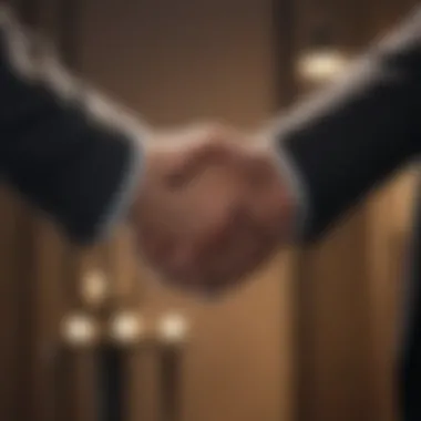 A professional handshake symbolizing a positive farewell