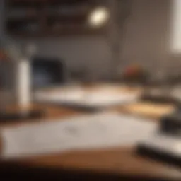 An organized workspace showcasing payroll documents