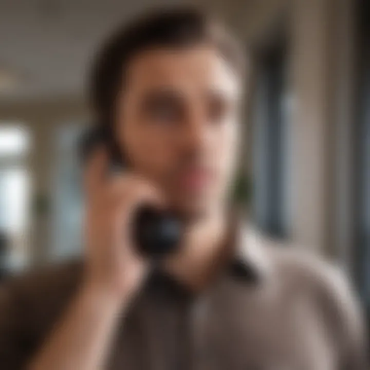 Illustration of a person receiving a suspicious phone call