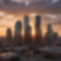 Texas skyline at sunset