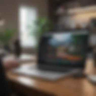 Effective Workspace for Financial Planning A serene workspace with a laptop and a financial planner