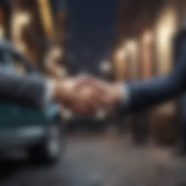 Successful car sale handshake